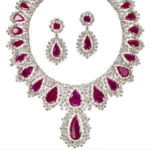 Buccellati Ruby Suite including necklace ,earrings and bracelet