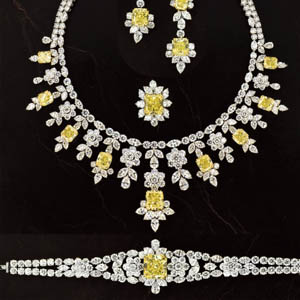 chatila yellow diamond necklace suite