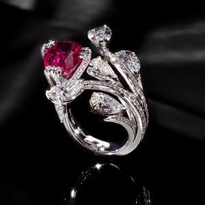 Fulvio Maria Scavia diamond and ruby ring