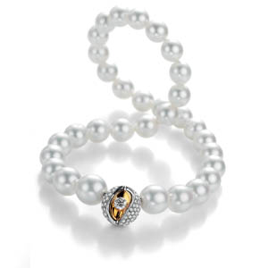 Jorg Heinz pearl necklace with mystery clasp