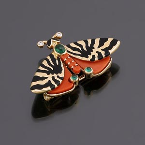 Aardewerk brooch cartier